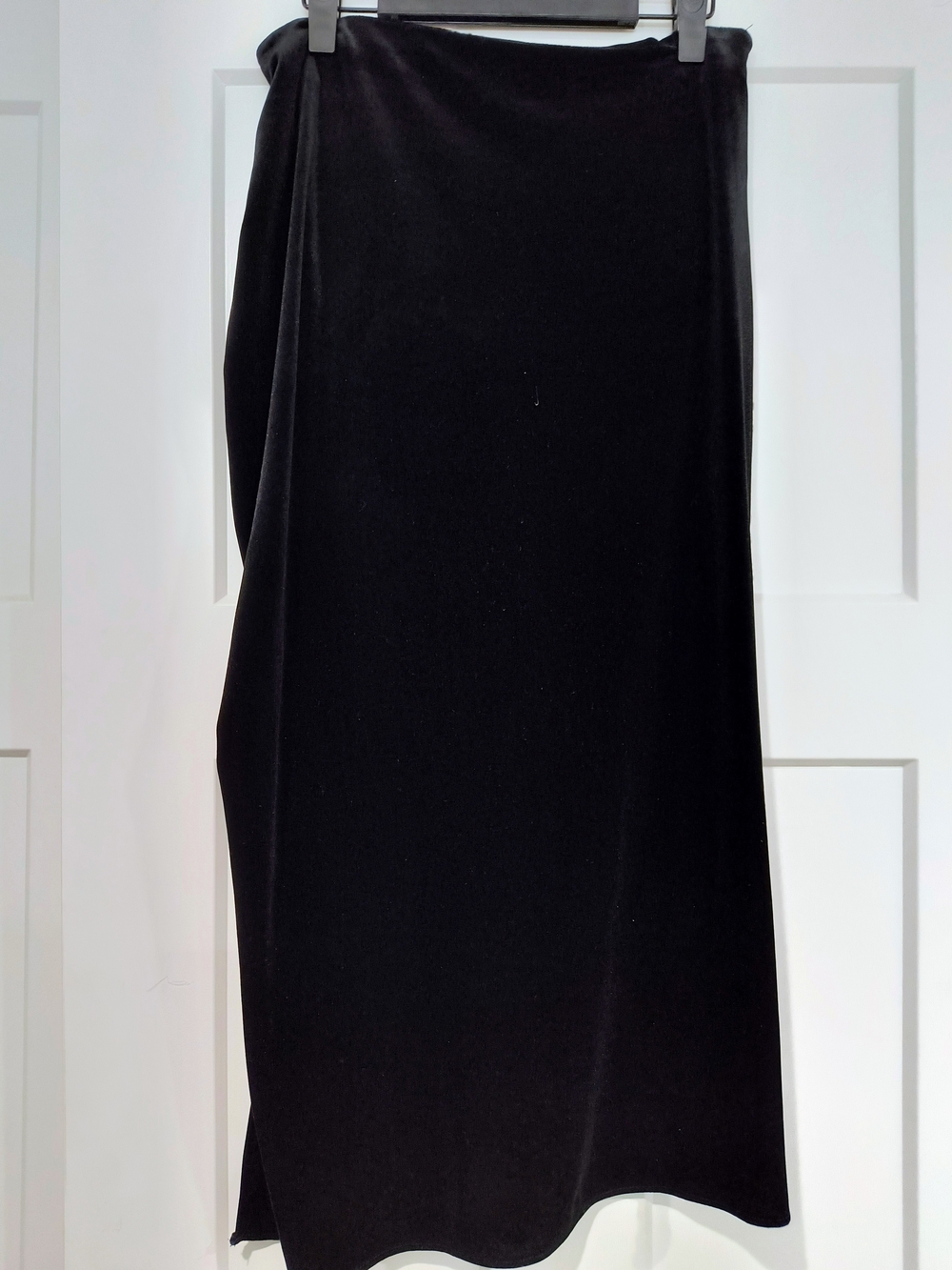 Zara Black Velvet Ruched Maxi Skirt - Picture 5 of 7